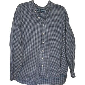 Polo Ralph Lauren Shirt Size 2xb Big 2XL XXL Tall Plaid Button Long Sleeve Men